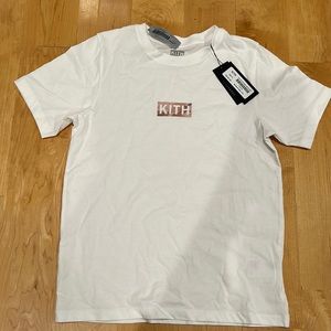 Kith Kids White T-Shirt with Pink Logo